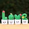 4/8Pcs/Set Mini Potted Cactus Ornament Cartoon Expression Love Shape Cactus Planter Pot