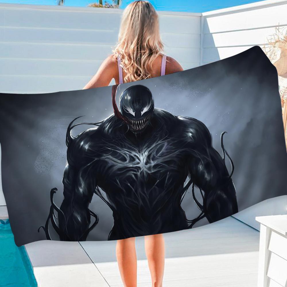 Пляжное полотенце из микрофибры Venom Впитывающее Быстросохнущее Мягкое Полотенце для Йоги, Плавания, Отдыха, Альпинизма