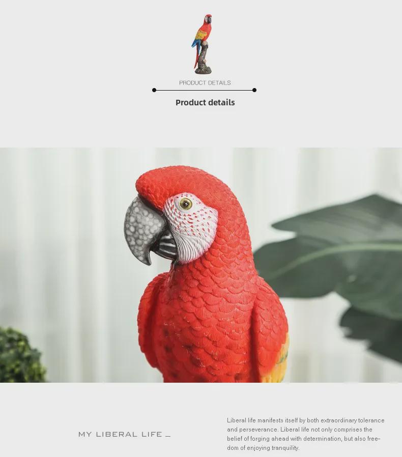 Nordic Parrot Ornaments: Decorative Bird Models for Living Room, Wine Cabinet, or Garden