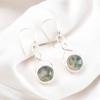 Натуральный зеленый моховой агат 935 стерлинговое серебро ручной работы серьги-крючки для жены CE-15-35