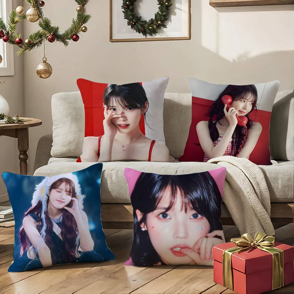 Singer L-Lee Ji Eun-MT IU Fun Beautiful Pillow Case Comfort Sofa Bed Silky Elegant Invisible Zipper Decorative Cushion Cover