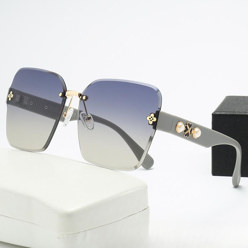 Новые роскошные женские солнцезащитные очки без оправы, отделанные жемчугом. Солнцезащитные очки знаменитостей Tik Tok Tide Online.