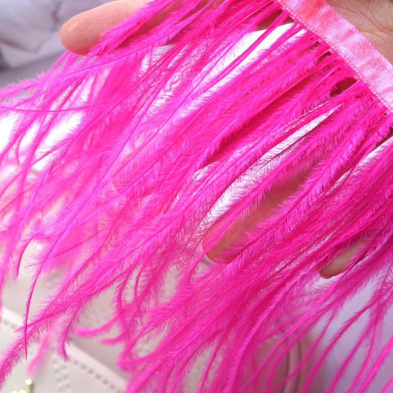 Decorative Feather Cloth Strip 10-15Cm Ostrich Hair Cloth Edge Dress Cuffs Latin Dance Skirt Diy Clothing Accessories