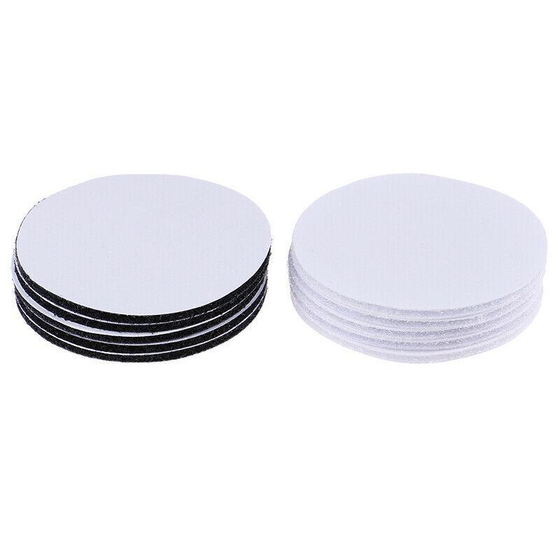 5Pcs Black White Round Non-Slip Rug Grippers Anti-Skid Stickers for Rug Mat Pad Carpet Fixing