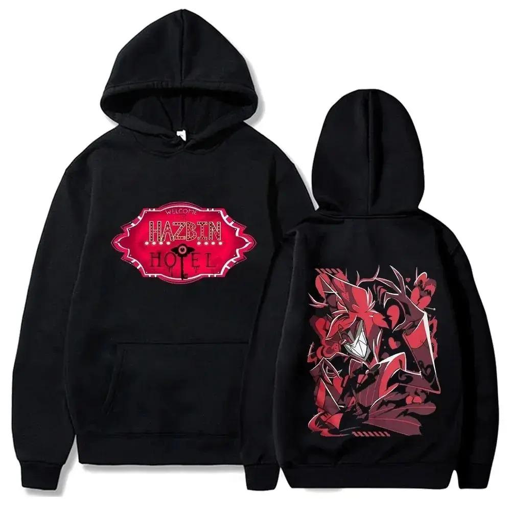 Streetwear Anime Graphic Print Hoodies Funny Hazbin Hotels Hoodie Alastor Sweatshirt Men Women Hotels Clothes Hoodie