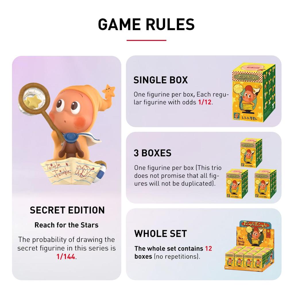 POP MART Twinkle Twinkle Be a Little Star Series Pop Mart Gachapon Blind Box Figure Пластиковая модель Премиум-игрушка Мягкий винил ПВХ Оригинальный персонаж