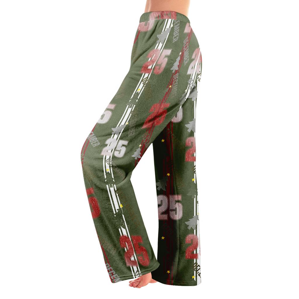 Pajama Pants Sleepwear Casual Drawstring Elastic Waist Pants Comfy Straight Yoga Loose Trousers