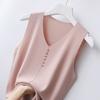 Spring and summer V-neck ice silk suspender vest women's outer wear knitted vest women's summer thin bottom sleeveless vest