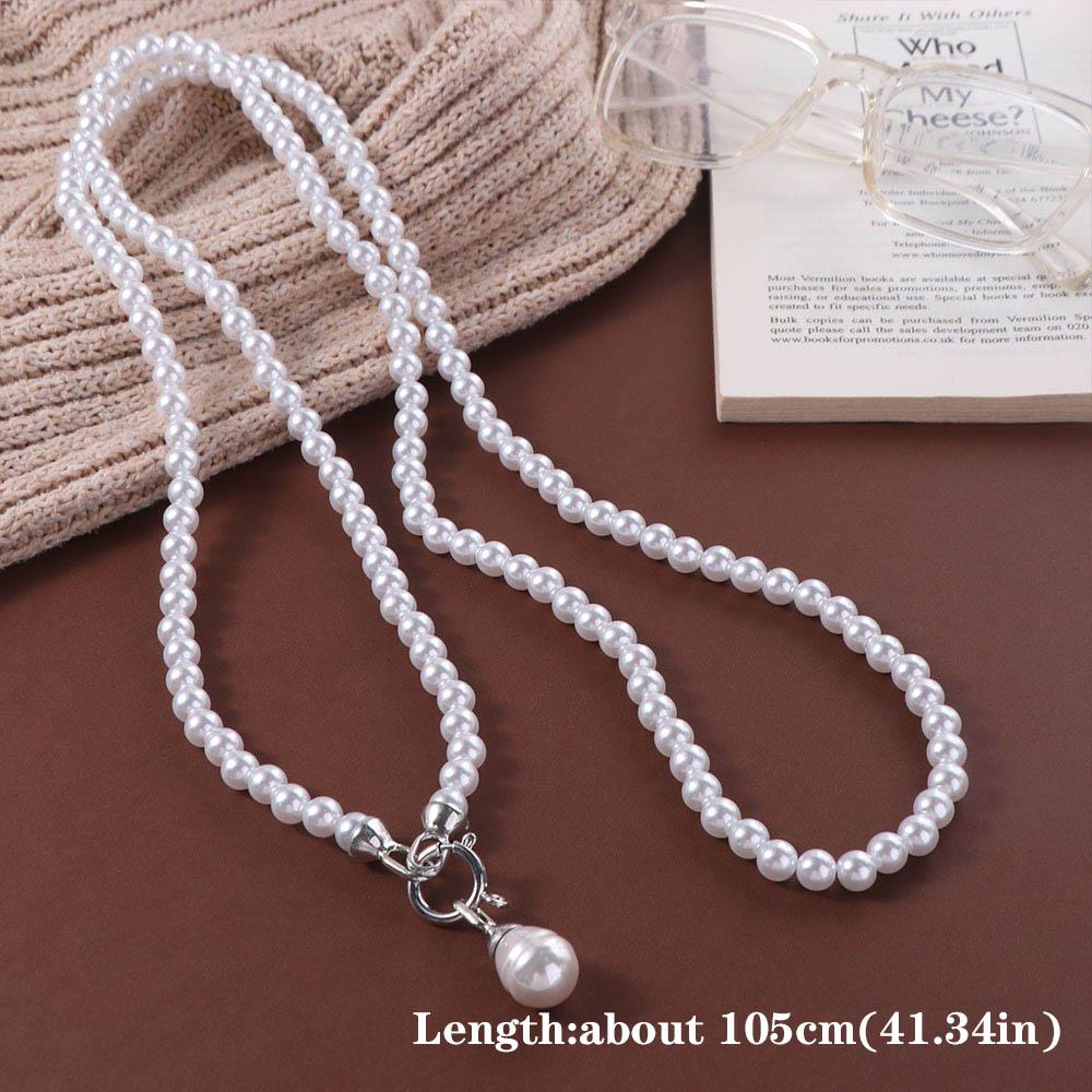 Pearl Pearls Long Necklace Retro Women Pearl Waist Chain Vintage Crossbody Strap Chain Daily
