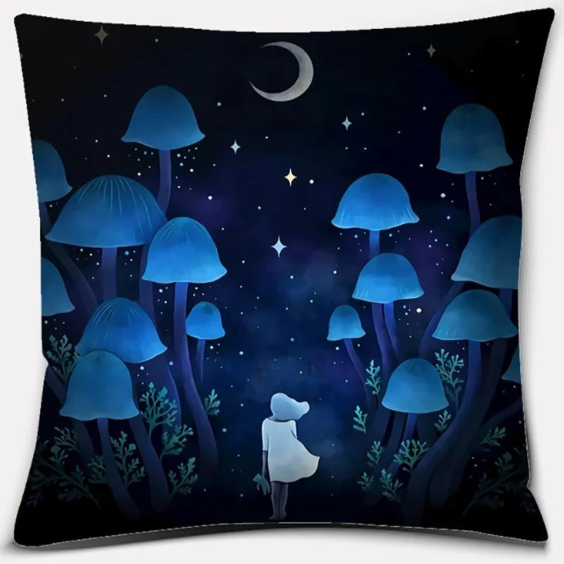 Moon and Star Pattern Pillowcase Office Living Room Home Pillowcase Car Ornaments