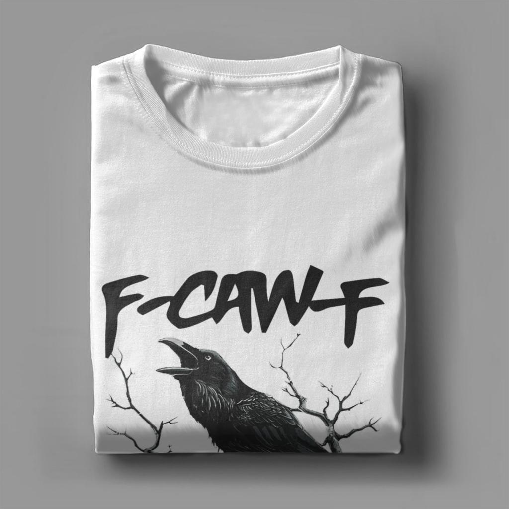 F Caw F Футболка Black Bird Пляжная Хлопковые Футболки Для Мужчин Харадзюку Принт Футболка Короткий Рукав Классический Топ Футболки