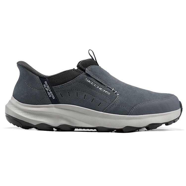 Skechers Вставные повседневные мужские серые низкие кеды на толстой подошве, удобные 237786-GRY