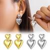 Love Heart Stud Earrings Heart Heart Studs Earrings Irregular Double Dangle Earrings Jewelry Gift