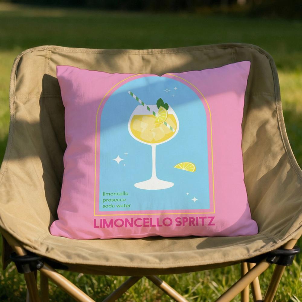 Limoncello Cocktail Cushion Cover Soft Reversible  Durable Pillow Cover  MultiScene Use for Home  Car Daily Comfort