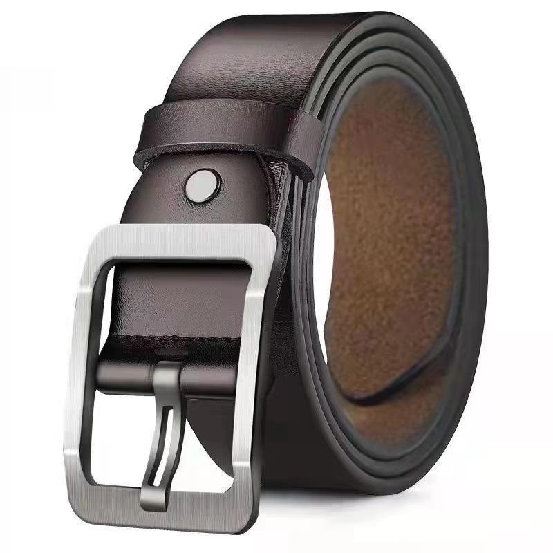 Men's Genuine Leather Vintage Pin Buckle Belt - Fashion Casual Waist Belt for Jeans