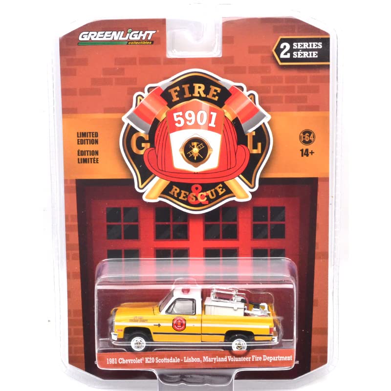 GREENLIGHT 164 Scale Fire Rescue Series 2 “1981 Chevrolet K20 Scottsdale - Lisbon Mayland Volunteer Fire Department”