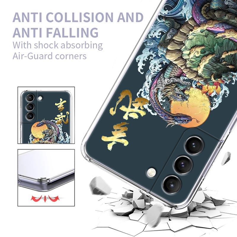 Рисунок дракона тигра птицы аниме прозрачный чехол для Samsung Galaxy S21 S20 FE S22 Ultra S10e S10 S9 Plus 5G мягкий чехол для телефона Coque