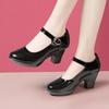 Женские черные туфли из натуральной кожи с пряжкой на ремешке, высокого качества, женские танцевальные туфли, женская мода, весна-лето, красные туфли-лодочки на удобном каблуке