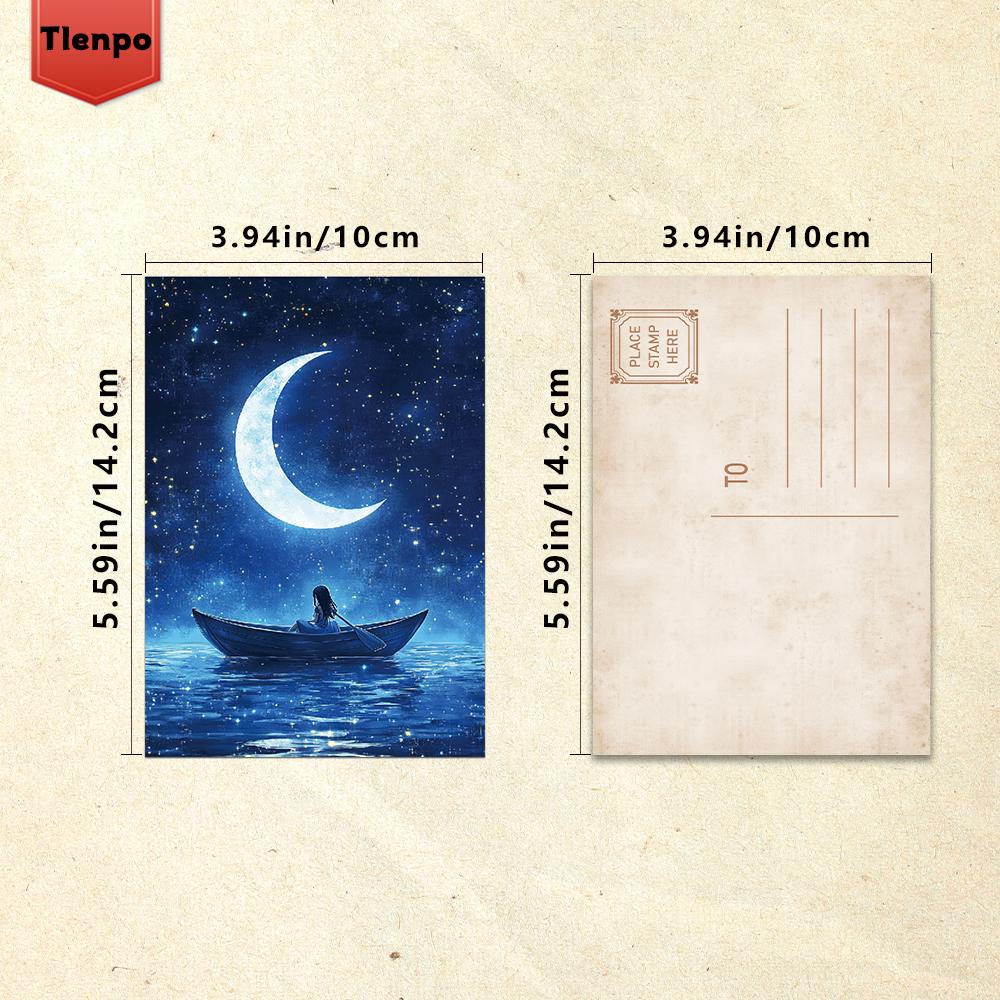 32 шт., Открытки с ночным пейзажем, Наклейки на стену, Почтовые открытки, Поздравительные открытки, Открытки для DIY, Сувенирные открытки, Украшение Пр