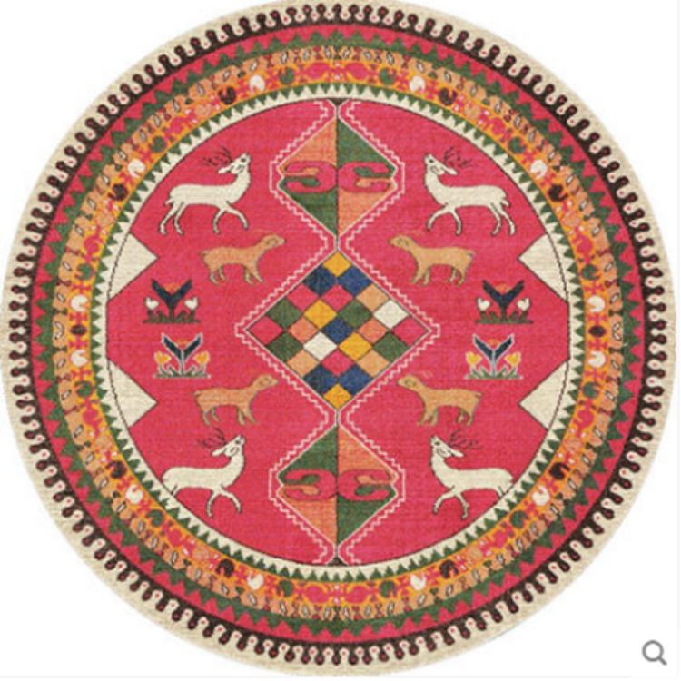 Американский богемный круглый ковер гостиная диван журнальный столик кабинет спальня прикроватный коврик подвесная корзина кресло-качалка коврик