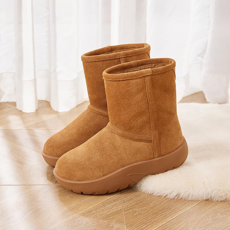 Обувь из натуральной кожи, зимние сапоги, теплые хлопковые ботинки для женщин, чтобы согреться