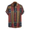 Мужская рубашка с коротким рукавом в гавайском стиле с винтажными пуговицами и лацканами