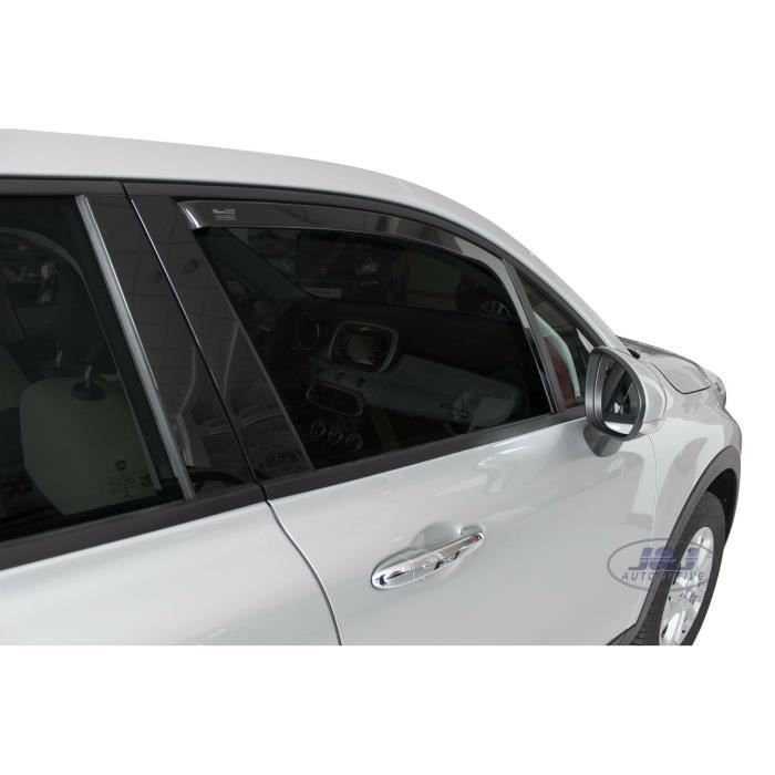 Déflecteurs d'air - J&J AUTOMOTIVE - Fiat 500X - Fumé - Acrylique renforcé - Installation facile