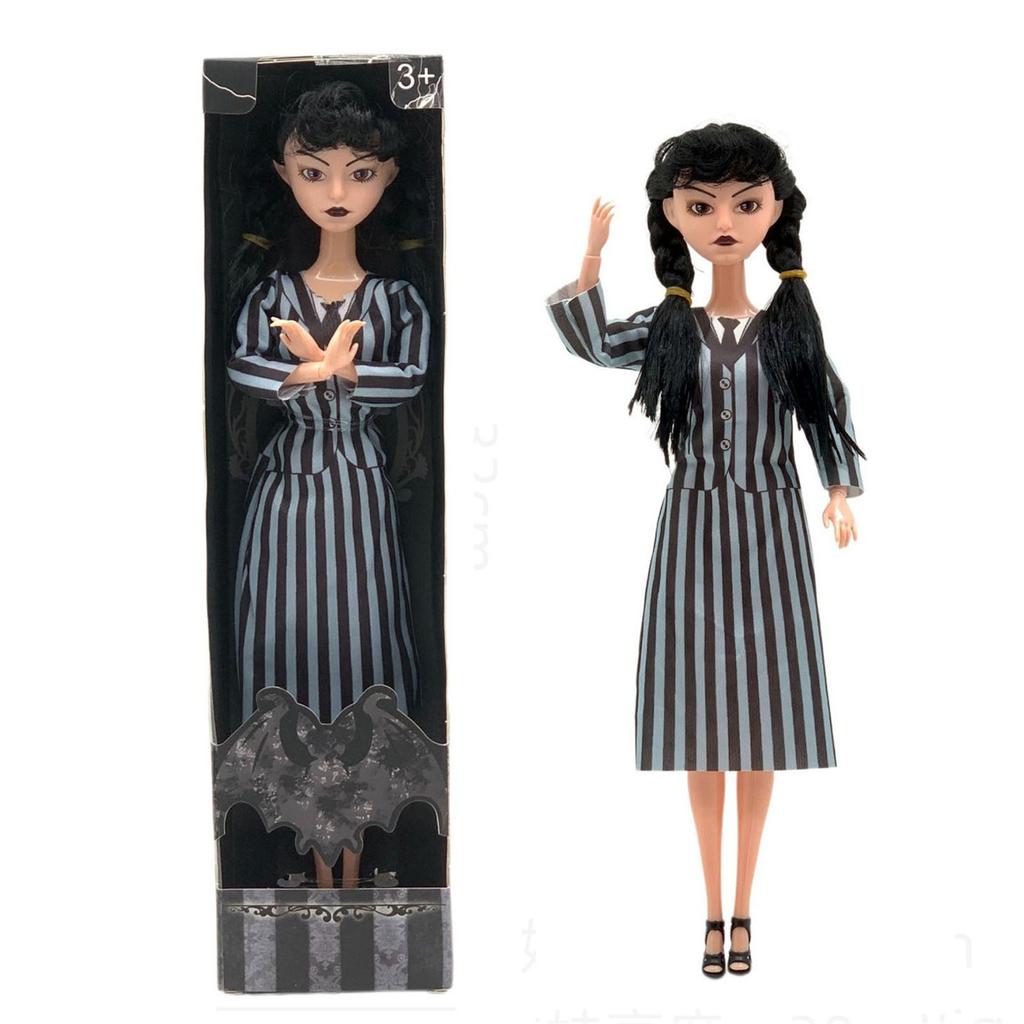 11,5-дюймовая кукла с подарочной коробкой, черное платье, каблуки и волосы, идеальная игрушка в подарок для девочек и фанатов