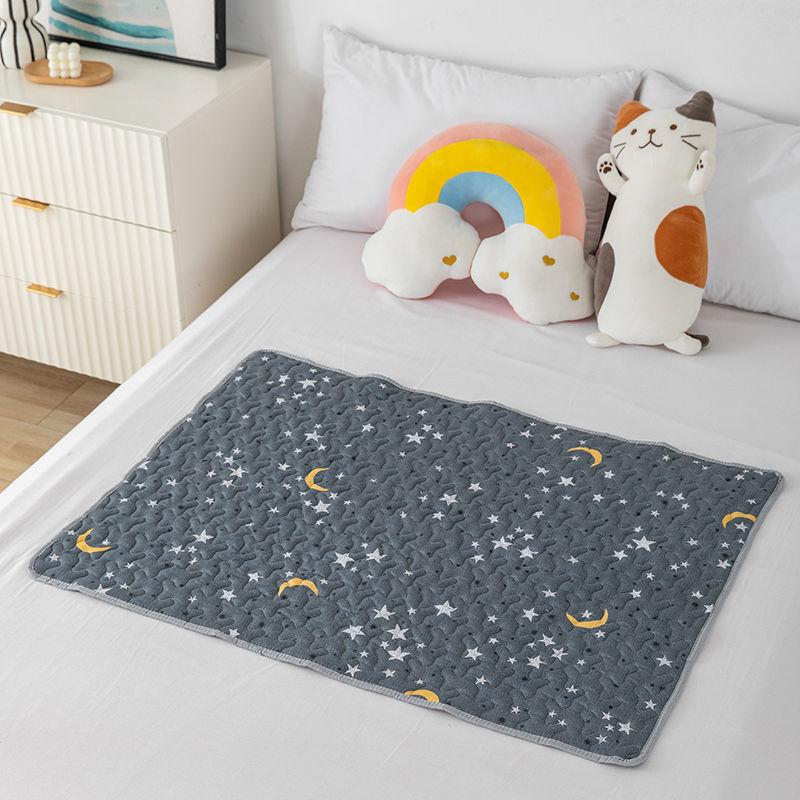 Чистый хлопок противоскользящие коврики для тети Moon Pad можно стирать сетчатый коврик физиология пример праздник анти-боковая протечка Dianz Baby подгузник 50*70 см/70*100 см