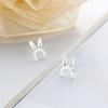 Rabbit Ear Stud Earrings Female Sweet and Cute Little Rabbit Brushed Earrings Small Fresh Japanese and Korean Version Niche Design Accessories