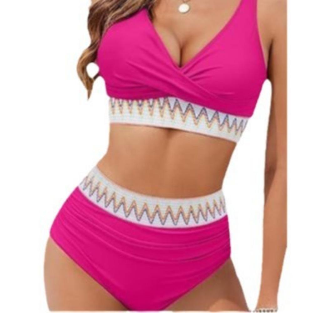 New European and American Split Bikini Swimsuit Women Sexy High Waist Bikini