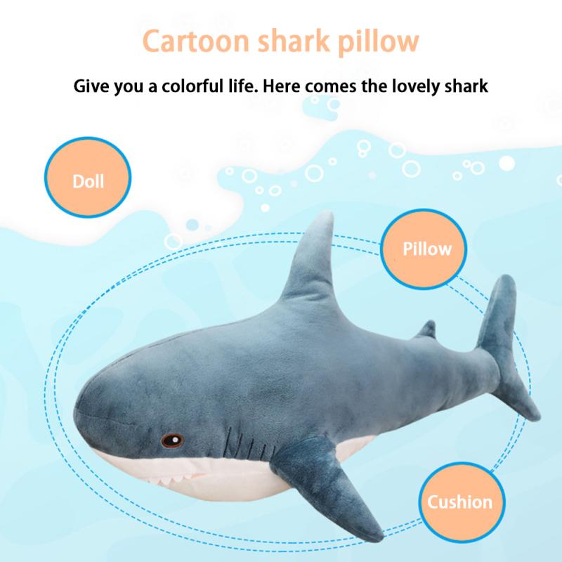 Милая плюшевая кукла в виде акулы, многоразмерная мягкая подушка с мягкими животными, плюшевая игрушка, подарки на день рождения для девочек