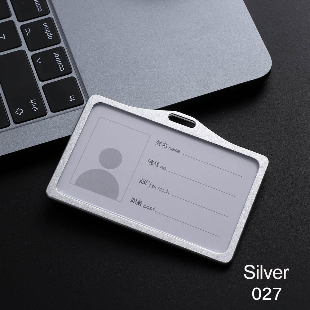 Exhibition Office School Vertical ID Business Case Aluminum Alloy Name Card Work Card Holders