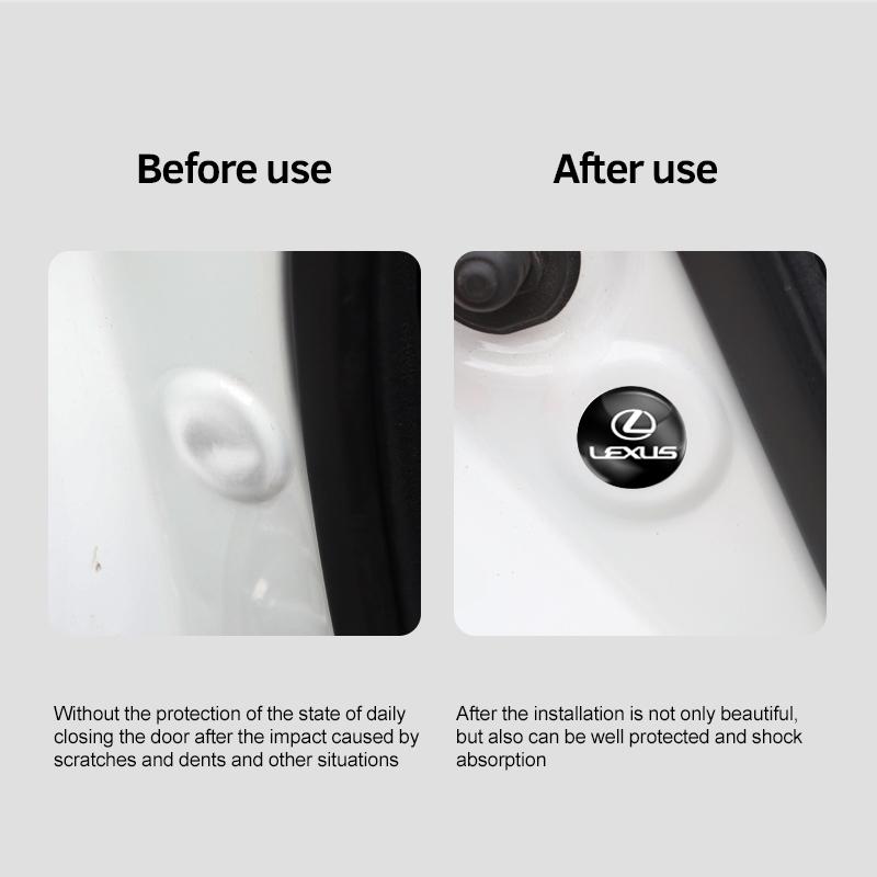JBH4 8/12Pcs Car Logo Door Shock Absorbing Pad Gasket Sticker For Lexus UX RX300 LX470 NX300 ES300h IS300h GS300 IS350 IS200 NX GX460