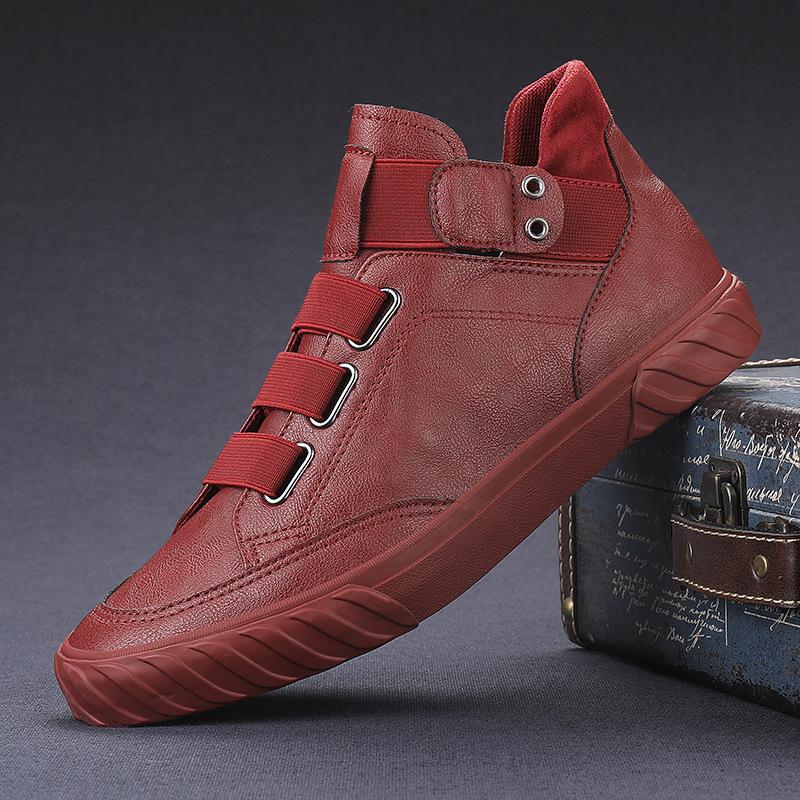 Новые весенние модные мужские высокие кожаные повседневные туфли без застежек, удобные классные лоферы на плоской подошве, дизайнерские туфли для скейтбординга, высокое качество