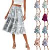 Женская повседневная юбка А-силуэта с высокой талией, юбка в полоску с принтом в горошек и карманами