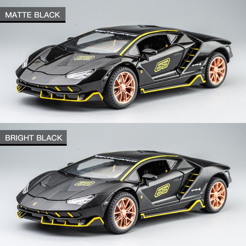 Масштаб 1/24 Lambo LP770-4, литая под давлением модель автомобиля, игрушечный автомобиль с откатным механизмом, звуком и светом для детей, коллекция подарков для мальчиков и девочек