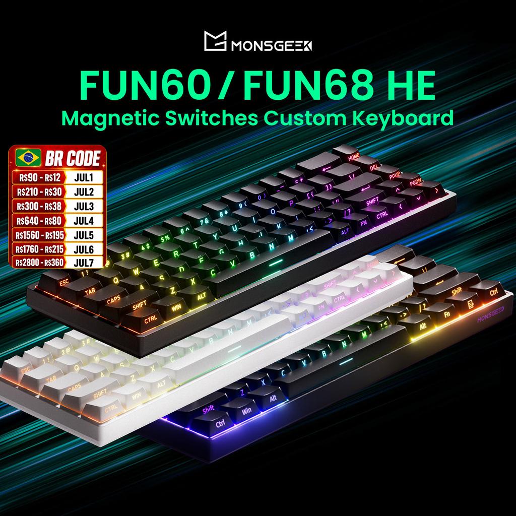 Akko MonsGeek FUN68 FUN60 PRO&MAX HE Magnetic Keyboard 60% 65% Gaming Keyboards Rapid Trigger 8K Custom Keyboard Gamer Esports