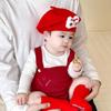Flower Baby Beret Hat Soft Artist Painter Caps Cute Knitted Hat  Infant Girls