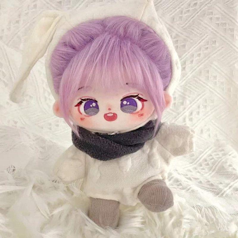 20cm Cute New Cotton Doll Girl Doll DIY Changeable Clothes Inner Frame Doll Gift Birthday Christmas Purple Hair