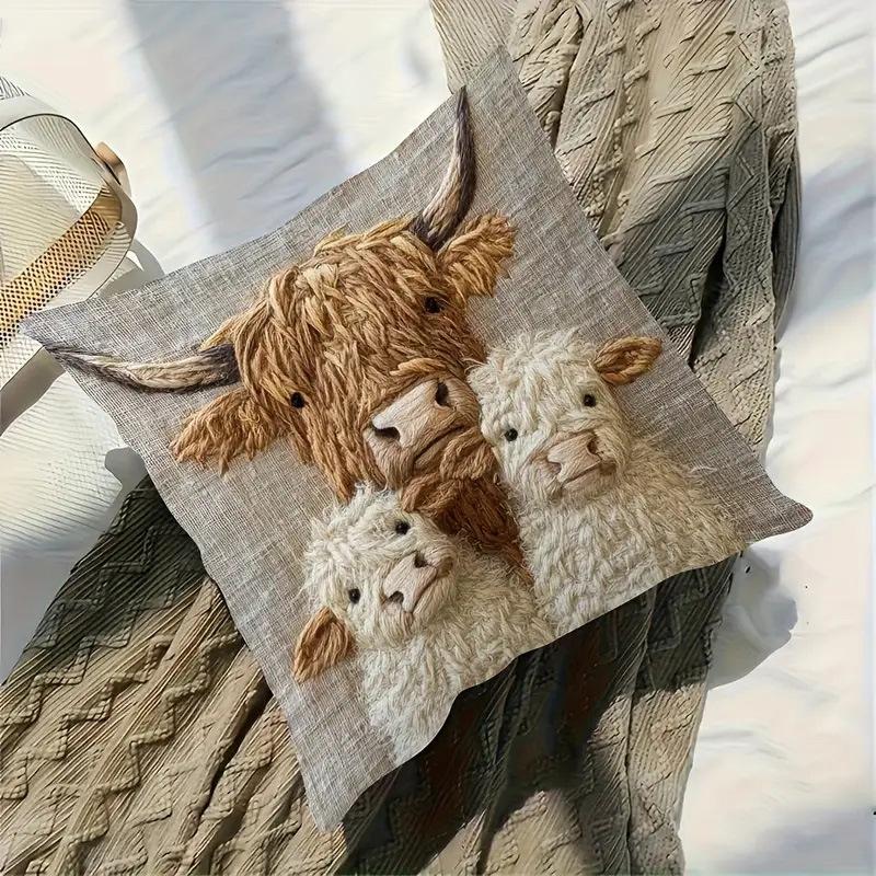 Cute Animal Plush Cow Sheep Pillow Cover No Filler For Living Room Home Decor