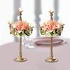Elegant 5-Light Gold Candle Holder Set, 20 In Tall Wedding Candelabra, Floral Table Centerpiece for Formal Events & Party Decor