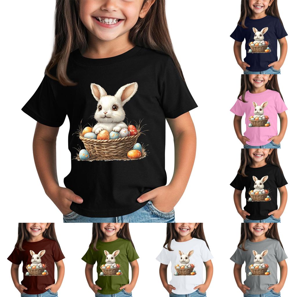 Children's Short Sleeve Neck T-Shirt Animal Print Daily Casual Top