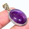 Натуральный Аметист Драгоценный Камень 925 Стерлинговое Серебро Двухцветный Подарочный Подвес 1.58" P8J08