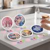 Flower DIY Painting Material Pack Whale Self-Adhesive Paintings Round Shape Pearl Painting  Gift