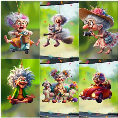 Коллекция «Очаровательная бабушка»: 2D Акриловый Плоский Фото Кулон - Многоцелевой Кулон Для Украшения Дома Подвеска Для Автомобиля Подвеска Для Рюкзака Брелок