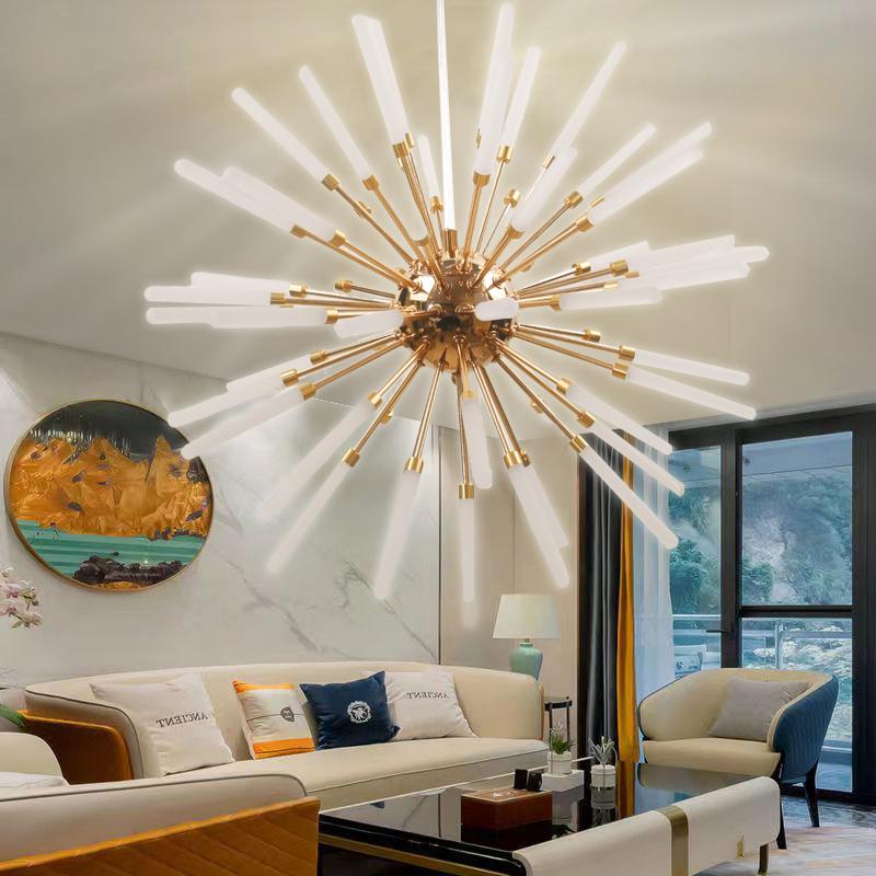 60 Headlights Dandelion Chandelier Lighting Pendant Lamp for Living Room Dining Room Home Decoration