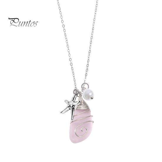 Ожерелье с подвеской, регулируемое, износостойкое, декоративное с подвеской, антикоррозийное украшение на шею, устойчивое к выцветанию, пляжное ожерелье из проволочной обмотки для женщин