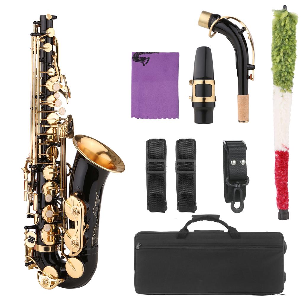 Saxophone Black Paint E-flat Sax for Beginner Student Intermediate Player Brass Eb Alto Saxophone