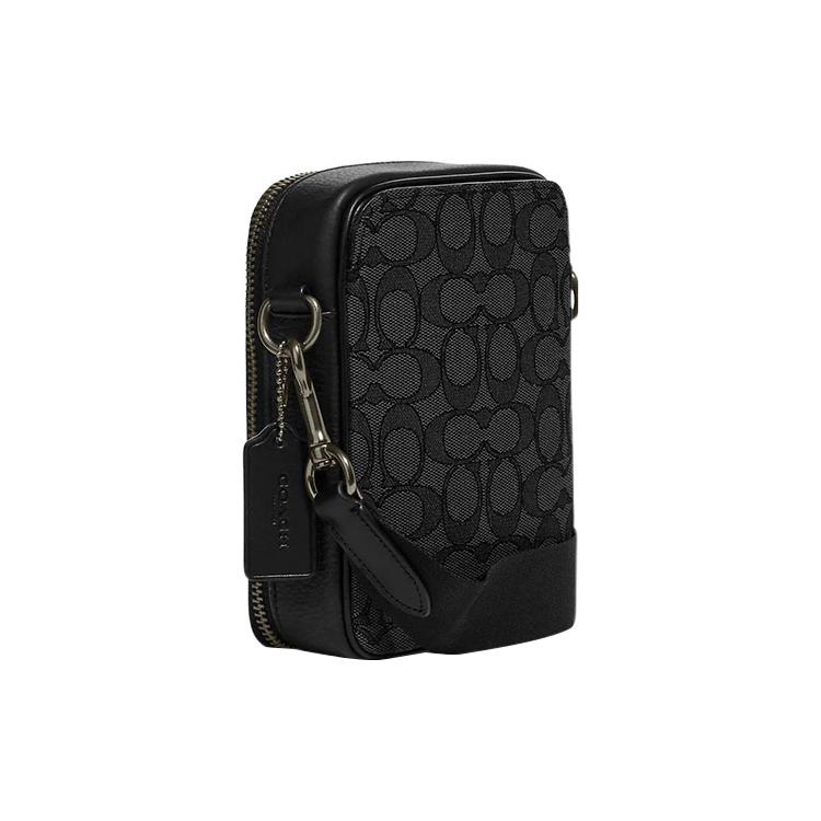 Новая тканевая сумка через плечо COACH Stanton с кожаной отделкой, сумка-кроссбоди женская черная CG575-QBPHT